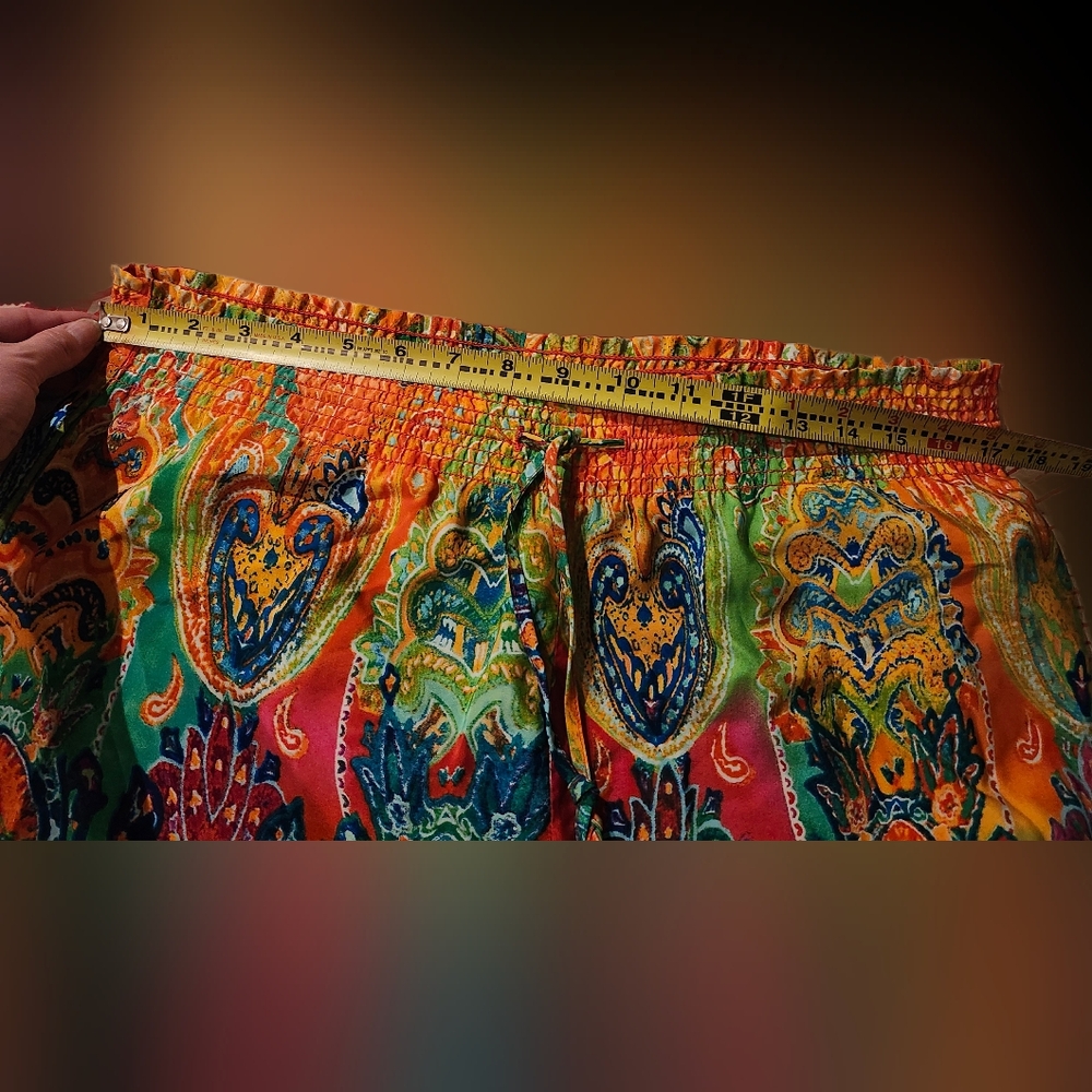 Ralph Lauren Colorful Paisley Wide-Leg Lounge Pants Size L - Picture 9 of 12